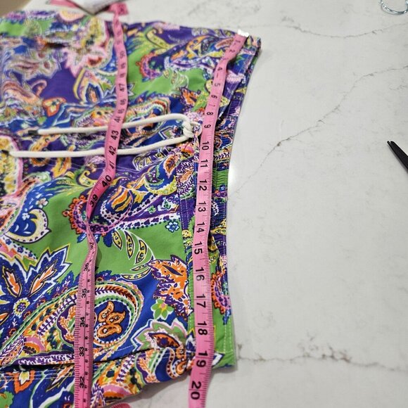 Polo Ralph Lauren Mens XL Paisley Print Swim Shorts Trunks Purple - Picture 9 of 10